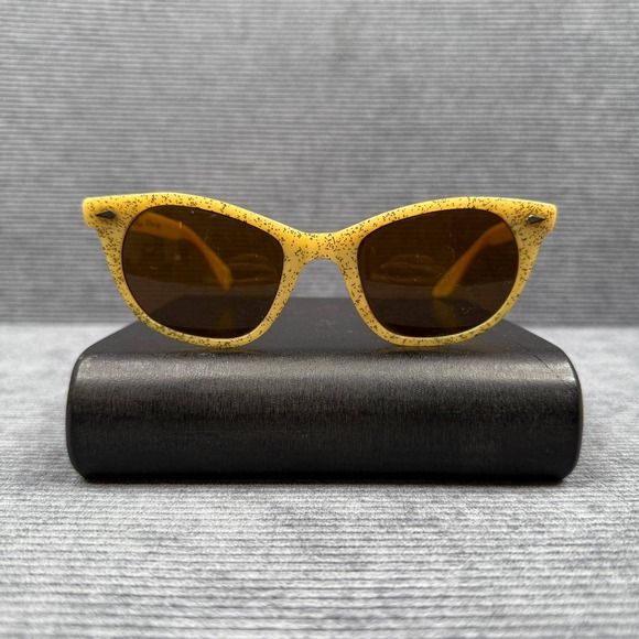 Vintage Cosmetan C14-48 Yellow Speckled Cat Eye Sunglasses Mid Century Modern main image 6